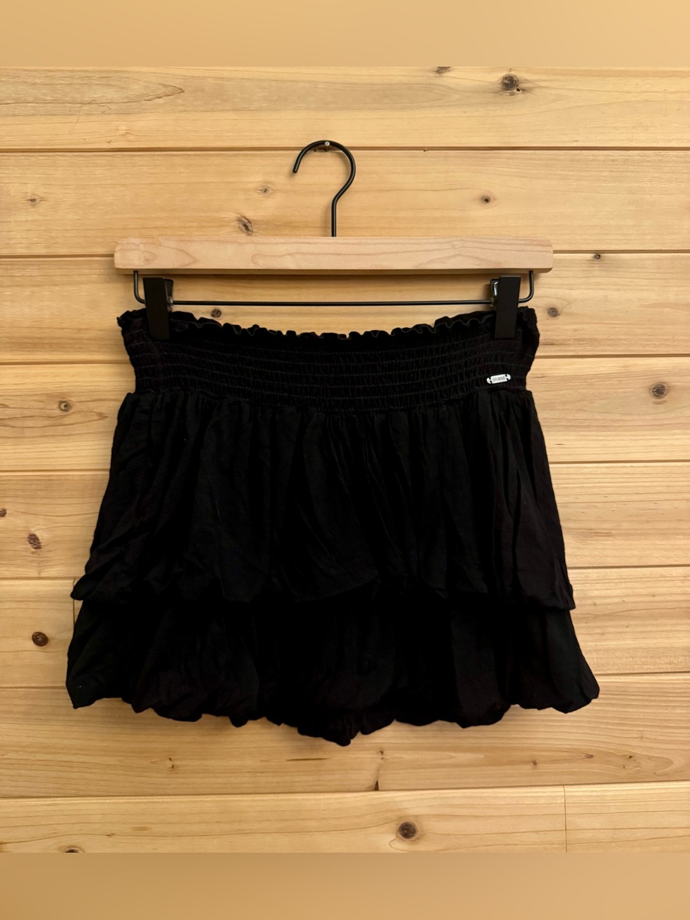 Y2K Guess Small Black Tiered Bubble Mini Skirt Dark Coquette Whimsigoth Preppy